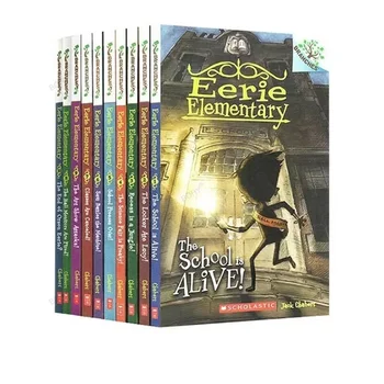 10 книги / набор Eerie The Elementary School Is Alive Английска Детска книжка с картинки Забавна компилация от комикс