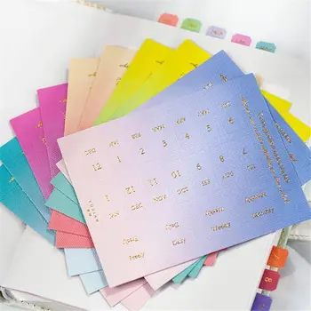 10 Листа / пакет Наклон цвят Набор от Стикери за насоки отметки 