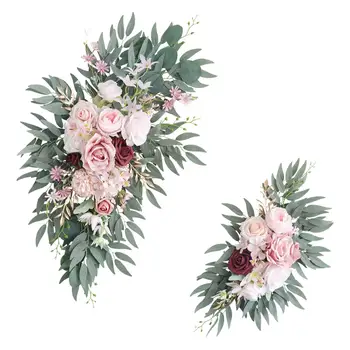 2 елемента Сватбена арка Цвете Вратата, венец Изкуствени цветя рушвет Сватбена Арка Роза