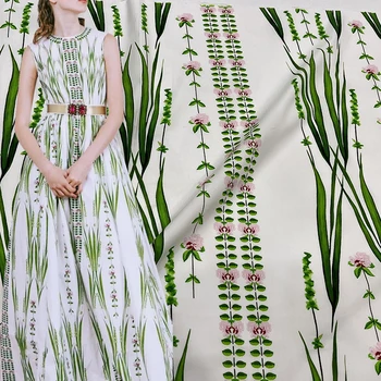 23 Пролетните и летните европейски и американски модно ревю, на Женската пола от чист памук, с принтом в формата на цветя и билки от висшата мода