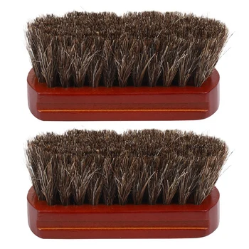 2X Дървена дръжка Четка за мустаци и брада от естествен конски косъм за почистване на брадата за лицето Мъжка четка за бръснене