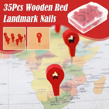 35 бр./кор. Дървени червени гвоздодеры Landmark Landmark Креативни реклами обява обяви Фотостена I-образна гвоздодер за нокти