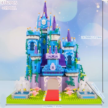 4162ШТ Градски Мини Къща Мультяшная Приказка Замъка на Принцеса Архитектура Строителни Блокове Фигурки Тухли, Играчки за момичета