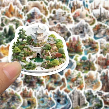 50шт Анимационни 3D миниатюрни пейзажных стикери 