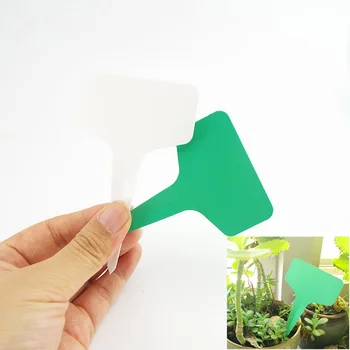 50шт Етикети за градински растения, Класификация, Сортировочная Етикет, Билет, Пластмасова дъска за писане, Вставная картичка, Бял Зелен маркер 10 * 6 cm.