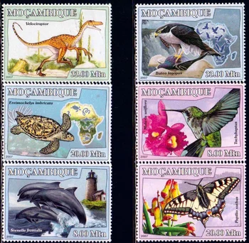 6 БР., марка поща Мозамбик, 2007, Позора от животински произход, истински оригинален, високо качество, колекция в добро състояние