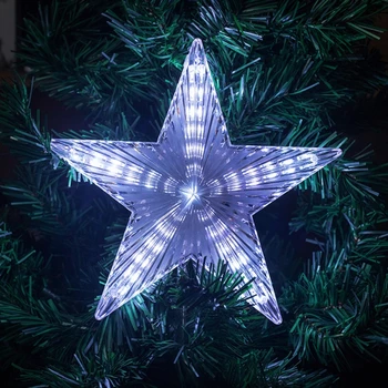 8-Инчов Коледен Звездна Коледа в цилиндър с Цветна Led Подсветка На Батерии САМ Пластмасов Страхотна Лампа На Върха на Дървото Коледна Украса