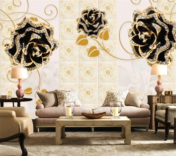 beibehang Custom wallpaper boutique висококачествени 3D стенописи с отпечатан във формата на цвете божур, бижута, тапети за дома, 3d papel de parede