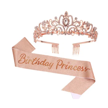 Crown принцеса на именинницы с колан за рожден ден, за жените, за да проверите за партита