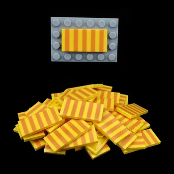 MOC 10 БР 87079 Материал Оранжева шарка Печатни платки 2x4 Строителни блокове фигурки Съвместими Аксесоари шарени Играчки за деца
