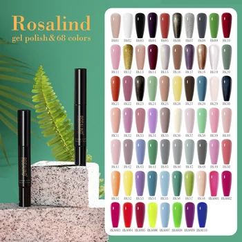 ROSALIND 5 мл Гел-лак за нокти Дръжка 68 Цвята Молив за нокти Хибриден лак Полупостоянный САМ Soak Off Top е Основен слой UV / Led лампа