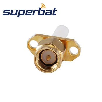 Superbat 10шт SMA 2-луночный конектор за закрепване на панел с дълъг изолатор и радиочестотни коаксиальным конектор с припой.