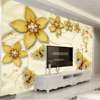 wellyu papel de parede 3d Тапети по поръчка Красотата бижута ангел пеперуда на цвете на фона фотообои на стената