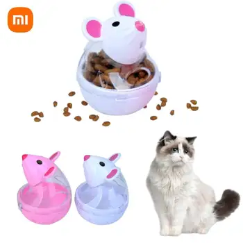 Xiaomi Cat Mice Food Tumbler, топка за храна за котки, Интерактивна ясла за котки, изтичане на храна, Интересен Пластмасов диспенсер за храна, играчка-лакомство