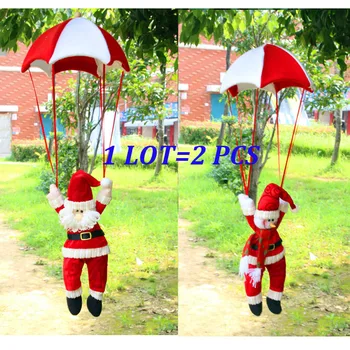 Абсолютно нови 2 бр./лот, коледна украса, Дядо Коледа и снежен човек с парашут, безплатна доставка