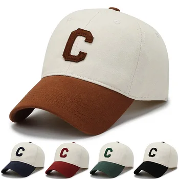 Бейзболна шапка унисекс с букви, модни памучни улични шапки в стил хип-хоп с сенника за мъже и жени, Регулируеми ежедневни шапки