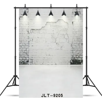 Бяла тухлена стена, пол, снимков фон за портрет, Детски душ, Винил тъканни фонове с принтом Фотосесия