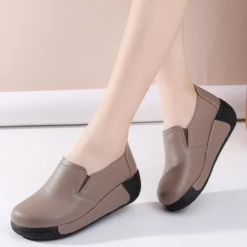 Дамски обувки от естествена мека кожа, новост 2023 г., пролетно-есенна черна тънка обувки, кожени обувки в британския стил в стил ретро дантела