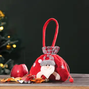 Декоративен Коледен подарък Кукла-Снежен човек Чанта Мек Карикатура на Дядо Подарък Чанта Дядо Коледа/Снежен човек/Лосове Байковая плат