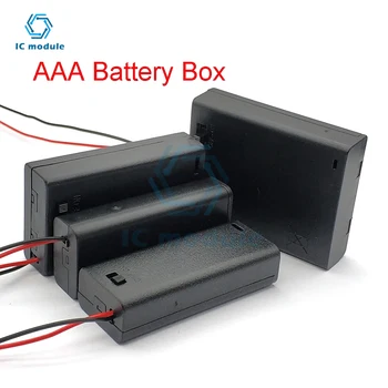 Държач за батерии тип AAA Отделението за блок тип AAA с кабел и капак на ключа 2/3/4 слота Отделението за контейнер тип AAA със собствените си ръце