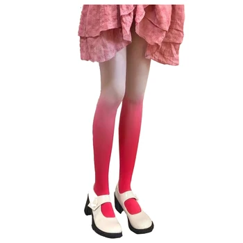Еластични чорапи Наклон цвят, Убеждава Чорапи, Дамски Дълги чорапи в стил Лолита 