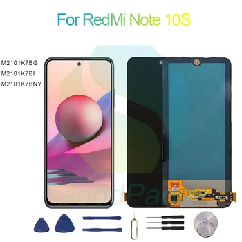За RedMi Note 10s LCD екран M2101K7BG, M2101K7BI, M2101K7BNY За RedMi Note 10S Смяна на сензорен таблет В събирането на