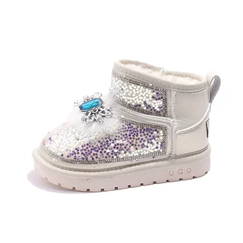 Зимни обувки за малки момичета, детски зимни обувки 0-10 години, топли плюшени модни къси ботуши Platsform