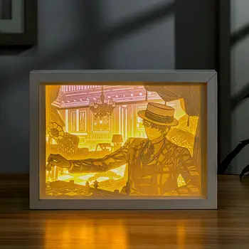 Играта Сълзи Фемиды Люк Артьом Вина Мариус лека нощ Вырезанная от Хартия Атмосферни Лампа 3D Художествена Лампа за Рязане на хартия-USB Захранване за спални