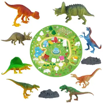 Играчка фигурка на динозавър с играта, мат, фигурка на динозавър с играта, мат, мультяшная играчки за предучилищна възраст, игрални набор от Създаване на Дино World Преносимо съхранение