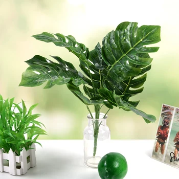 Изкуствено растение, цвете, изкуствена зеленина За декорация на дома, хол, градина, зелени пластмасови растения