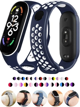 Каишка с Въздушен отвор За Xiaomi Mi Band 7 NFC smartwatch Correa miband7 Силиконов Спортен гривна на Mi band 6 5 4 3 7 8 Каишка за Часовник