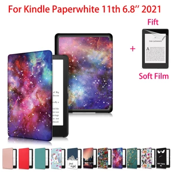 Калъф за четец Kindle Paperwhite 2021 11-то поколение 6.8 от Изкуствена кожа за Kindle Paperwhite Case 5 2021 + защитно фолио за екрана