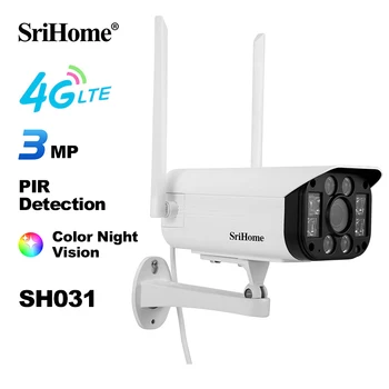 Камера за наблюдение SriHome Security Monitor Камера с 4-кратно цифрово увеличение Външно проследяване на AI, Wifi IP камера за нощно виждане PTZ камери за ВИДЕОНАБЛЮДЕНИЕ