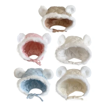 Капачка за новородени момчета и момичета, есенно-зимна утепляющая шапка-ушанка, удебелена защита на ушите, шапки за бебета