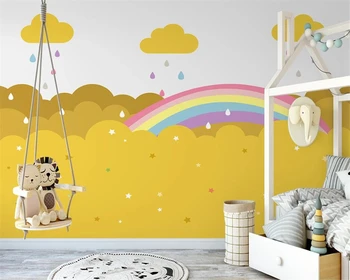 картина за декорация на интериора на детската стая beibehang по поръчка, модерни тапети с ръчно рисувани върху дърво в скандинавски стил