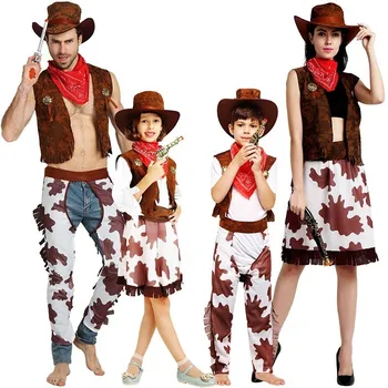 Каубойски костюм за парти на Хелоуин за възрастни момчета и момичета, cosplay пастушки, дрехи в западен стил, кралят костюм, детски дрехи