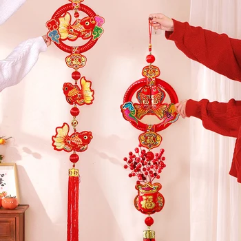 Китайските Коледни Украси 2024 Висящи Висулки Фу Пролетния Фестивал Украшение Традиционен Китайски Дракон Ново Начало Декор