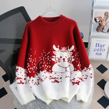 Коледен червен пуловер Hsa 
