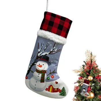 Коледни чорапи 2022 г., Снежен човек, Лос, Мечка Дядо коледа, Вязаный Коледна торбичка за отглеждане, Коледни подаръци, Коледна украса за дома