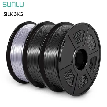 Копринени Конци SUNLU 3 кг 1,75 мм, 1 кг/Ролка 3D-Печат PLA за 3D-принтер с Намотка Цветни Екологично чисти Материали Безплатна Доставка