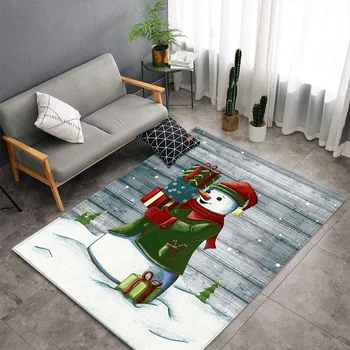 Креативен 3D рисунка на Снежен човек, Голям килим за хол, спалня, Весела Коледа, Мека гъба, подложка за баня, кухня, подложка за пода.