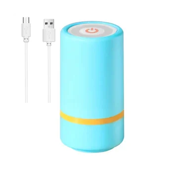 Лаптоп USB-акумулаторен ръчен мини-опаковчик на пакети, кухненски умни домакински вакуум мерки и теглилки за фини храни с 10 пакети син цвят