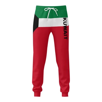 Мъжки спортни панталони с джобове под флаг на Кувейт, спортни джоггеры за бягане, футболни многофункционални спортни панталони с завязками