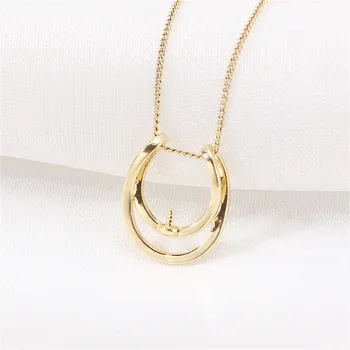 Националното 14-каратово позлатените U-образна на една перлена огърлица със златно покритие, бижута, аксесоари 
