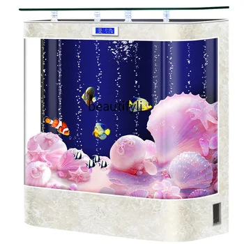 Нов аквариум за риби, Хол, малък и среден етаж, Мързелив филтър с обратна линия, Аквариум с рибка топка