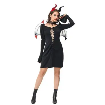Нов Хелоуин Вещица Рокля На спагети презрамки Секси Вещица cosplay живописна костюм
