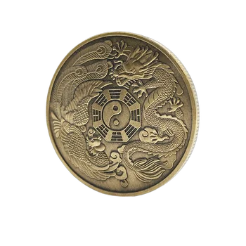 Нова възпоменателна монета Dragon Phoenix 2023 г., монета, Тай Чи Eight Diagrams Challenge, ретро Бронзова монета, Колекционерски монети Luckey