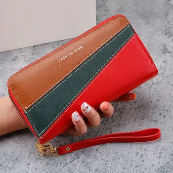 Нова дамска чанта в двоен цип с модерен корейски каишка на китката, портмонета за монети, trend мобилен телефон за по-малки чанти