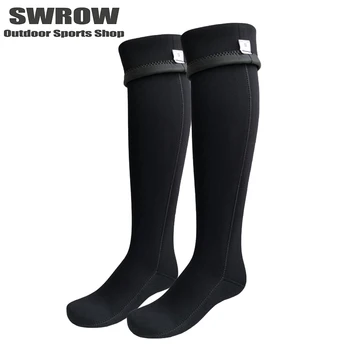 Нови чорапи за гмуркане с дълга тръба от неопрен с дебелина 3 мм, ластични чорапи за гмуркане, устойчиви на удар с нож, за плажна подводен риболов, топли чорапи за сърфиране, гмуркане