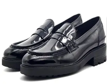 Ново записване, обувки на платформа, увеличаване на растежа, лоферы, мъжки обувки, модерни мъжки слипоны, черни обувки с остър пръсти, бизнес обувки